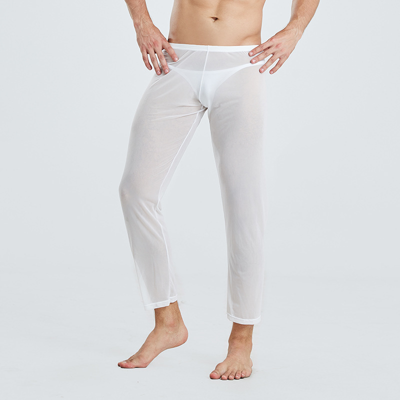 Men's Classic Ice Silk Autumn Pants, Couple's Skin-Friendly U-Shaped Briefs, Ultra-Thin, Fashionable, Simple, and Versatile Sleepwear&mdash;Wholesale for Men