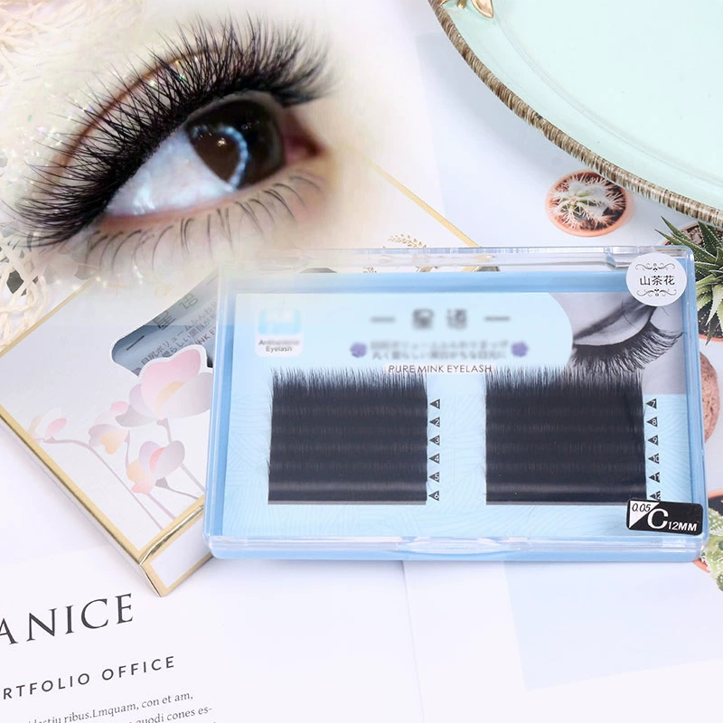 Фабрика Прямая 0,05 Магнитная Камелия Прививка Ресницы Цветение Ресницы Мягкие Ресницы Кролик Пух