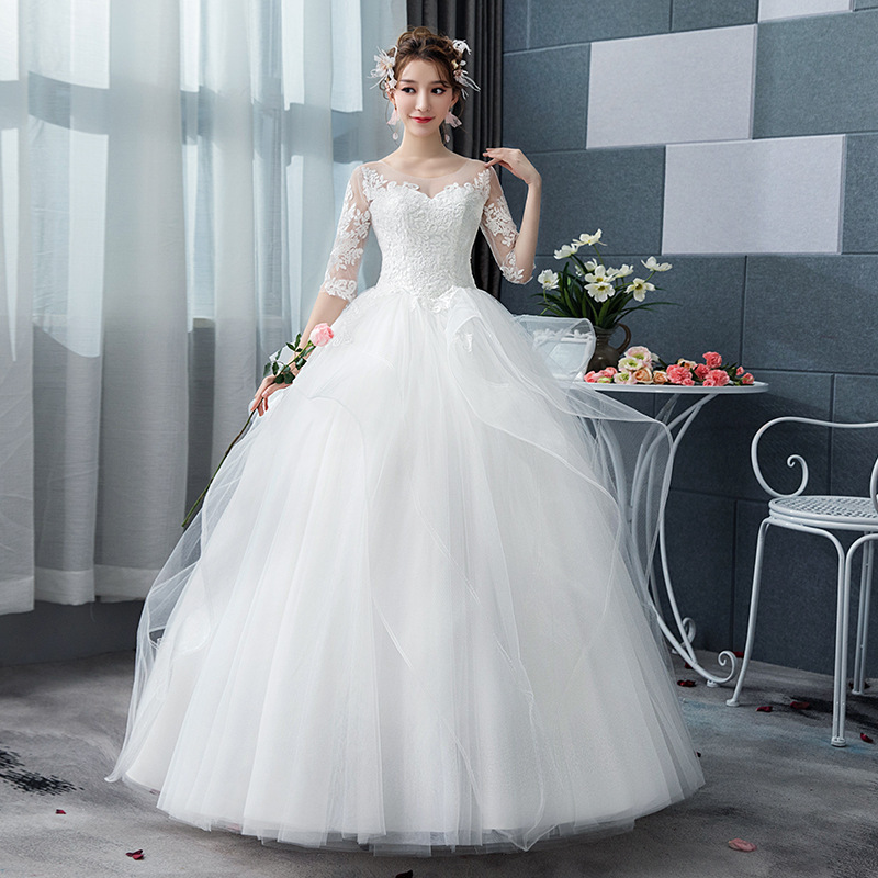 2026 New Wedding Dress, Slimming Puffy Skirt, Floor-Length, Simple Wedding Gown, Korean Style, Princess Starry Sky, Hepburn Style, Outdoor Wedding Dress 2026 New Wedding Dress, Slimming Puffy Skirt, Floor-Length, Simple Wedding Gown, Korean Style, Princess Starry Sky, Hepburn Style, Outdoor Wedding Dress