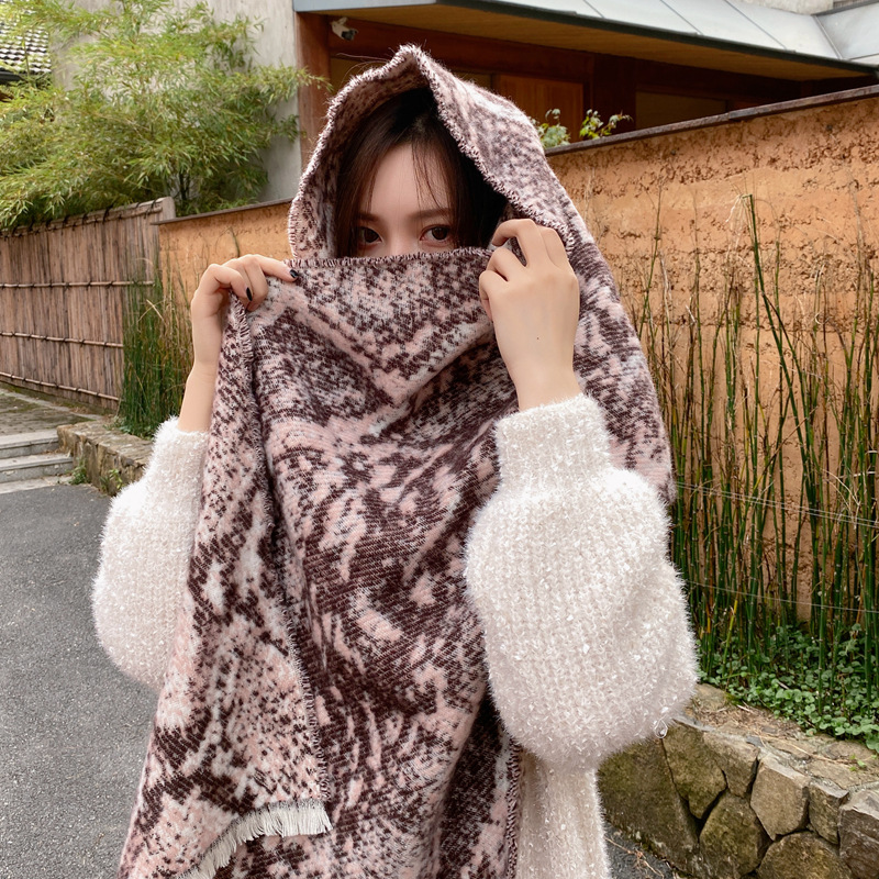 El otoño y el invierno Nuevo Amazon Comercio exterior popular engrosada bufanda de Cachemira caliente bufanda de piel de serpiente de impresión de Cachemira-como bufanda