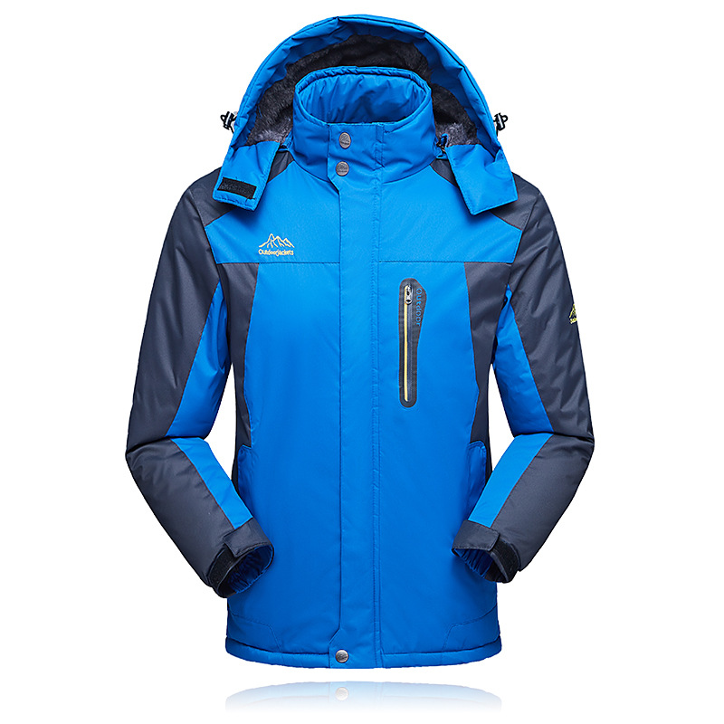 Comercio exterior de invierno al aire libre pareja a prueba de viento abrigo de algodón acolchado forrado de lana engrosada a prueba de viento cálido abrigo más tamaño de impresión de ropa de trabajo