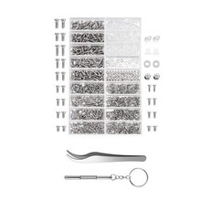 眼镜螺丝配件盒/鼻托螺丝钟表眼镜维修螺丝套装 18格 1000 PCS