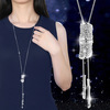 Sweater, advanced long necklace, demi-season fashionable universal accessory with tassels, pendant, Korean style, wholesale, high-quality style