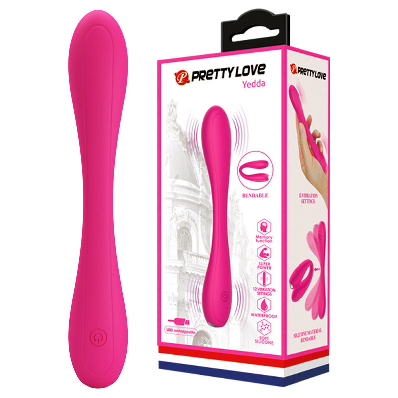 Baile Patila Dual-Head Vibrator Waterproof 12 Frequency Vibration Silicone Deformable USB Rechargeable 14710_voghion.com
