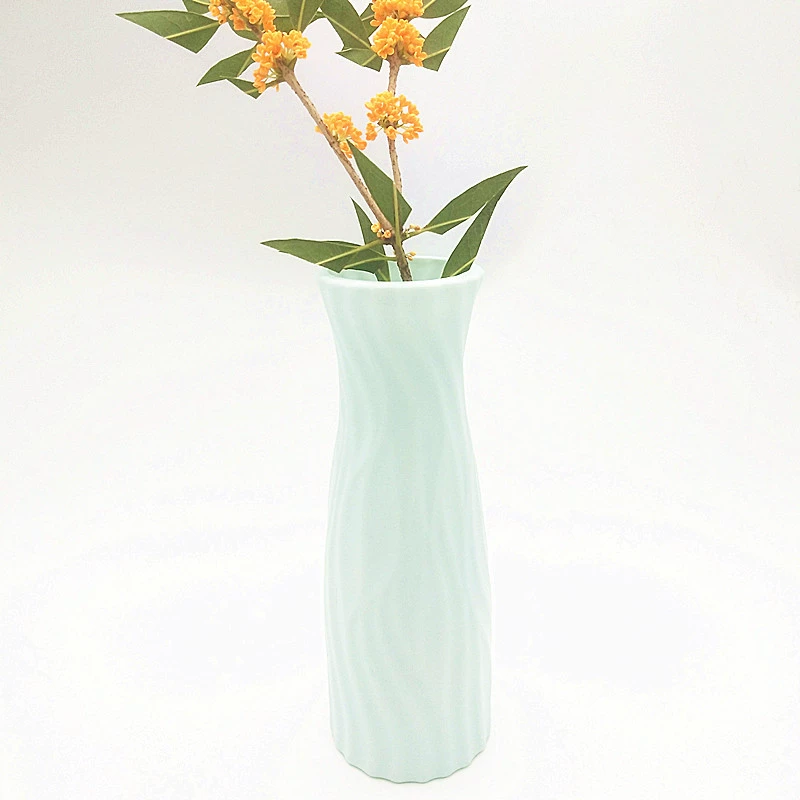 Креативная пластиковая ваза в европейском стиле, фарфоровая красочная гидропонная ваза с вертикальным краем и сушеными цветами, декоративные украшения для цветочной композиции