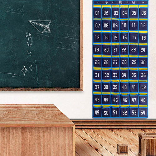 Factory class student hanging mobile phone storage wall-mounted classroom door organizer mobile phone storage bag hanging bag