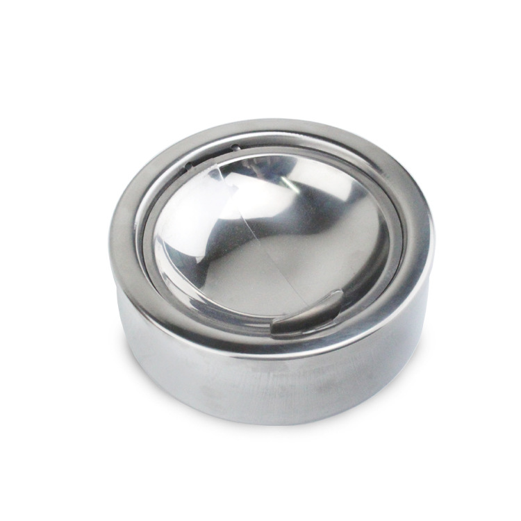 Cenicero portátil redondo de acero inoxidable con tapa creativo para bar hogar y oficina