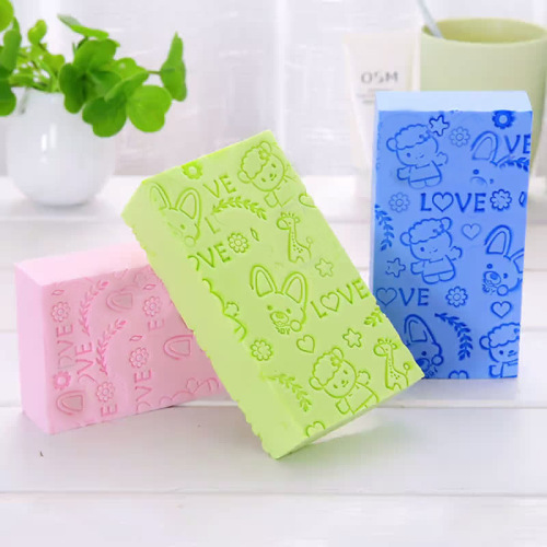 New cartoon bath sponge, high-density printed children's rub-free bath towel, household bath rub-in artifact