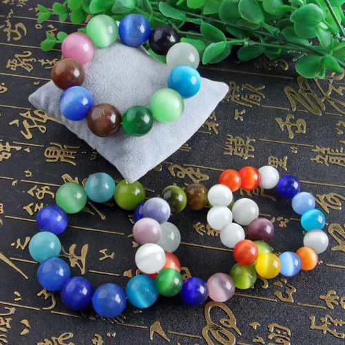 Cat's Eye Bracelet Wholesale Cat's Eye Single Loop Bracelet Paojianghu Jade Stall Colored Cat's Eye 1.8 2.0