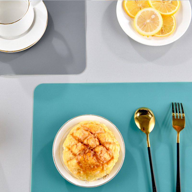 INS Morandi color Estilo nórdico mantel de silicona anti-escaldado comida estera de aislamiento de silicona color sólido cocina vajilla estera