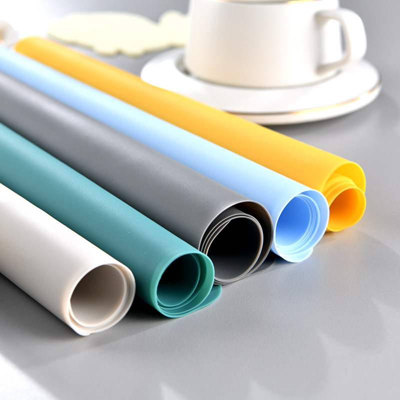 INS Morandi color Estilo nórdico mantel de silicona anti-escaldado comida estera de aislamiento de silicona color sólido cocina vajilla estera