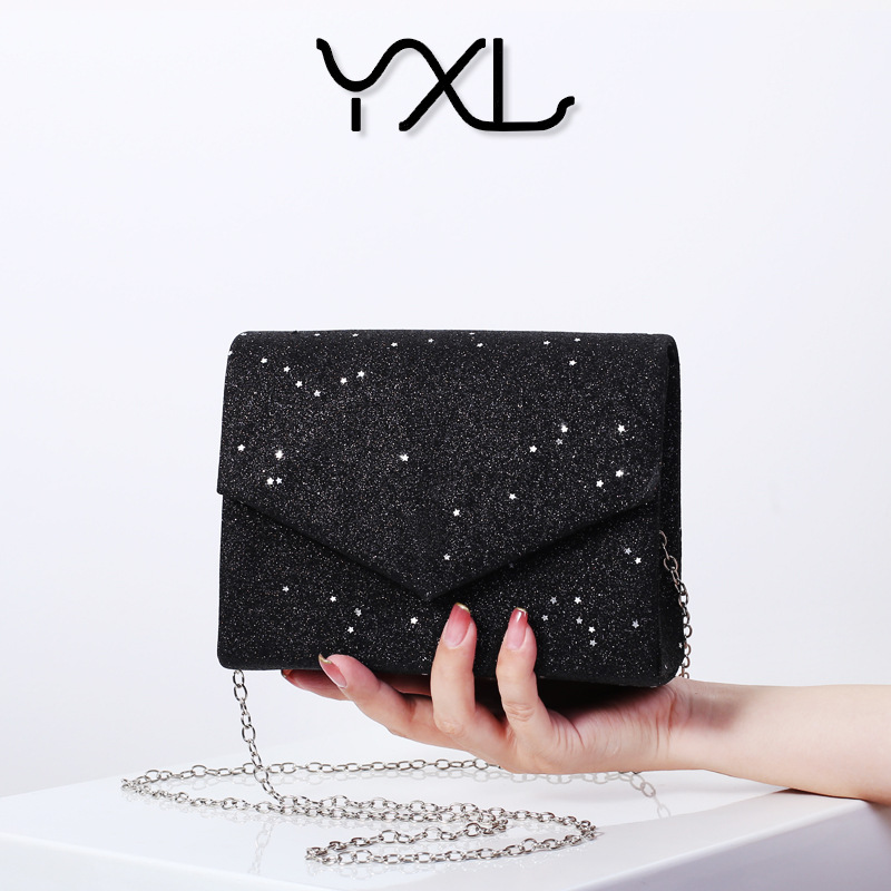 2023 nuevo bolso de noche brillante europeo y americano bolso de noche reunión anual vestido de mujer con bolso crossbody transfronterizo