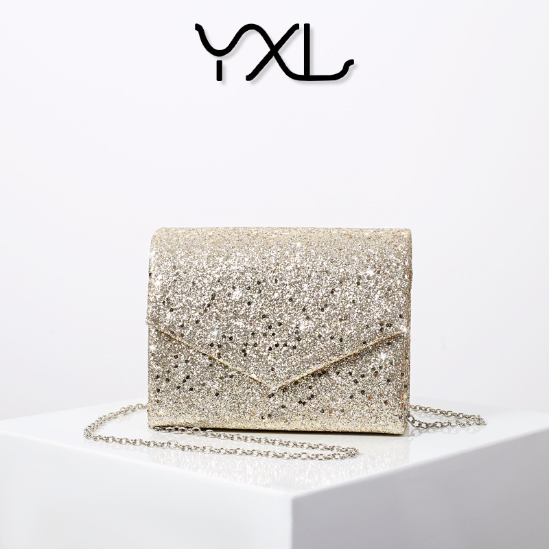 2023 nuevo bolso de noche brillante europeo y americano bolso de noche reunión anual vestido de mujer con bolso crossbody transfronterizo