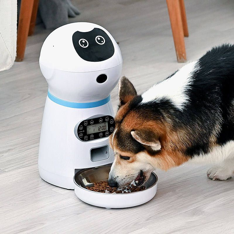 Stainless Steel Food Plate Robot Automatic Pet Feeder Cat and Dog Timed Quantitative Intelligent Feeding Factory Wholesale 