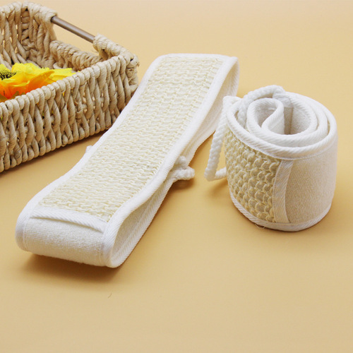 Double-sided loofah jute bath towel, adult bath towel, hand-held long back rub bath towel, sisal back strip