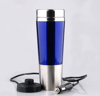 Car car 12v stainless steel boiling water cup kettle electric water cup 100 degree insulation water Cup heating double layer (Digər kiçik elektrik cihazlar) - royal-blue