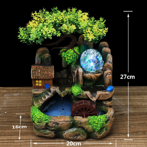 Mini cross-border rockery water fountain small ornaments creative fish crafts birthday gift 662