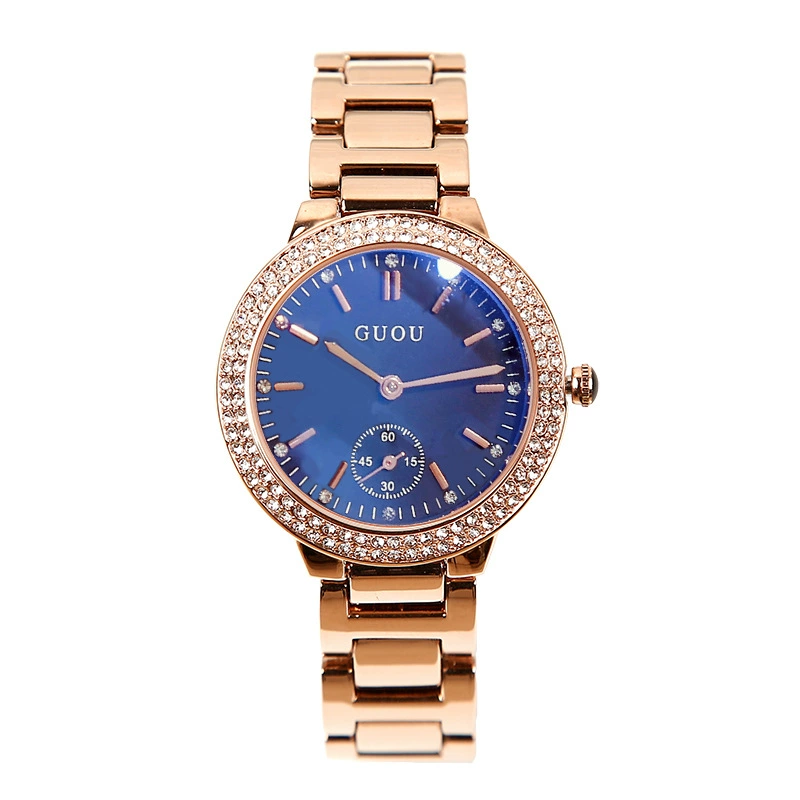 Потрясающие часы Guou/Gu Ou Diamond Exquisite Watch атмосферы европейский и американский стиль для женщин