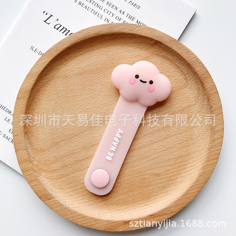 Japonés y coreano creativo Snap auricular cable organizador cable de datos fijo Winder lindo dibujos animados silicona Winder