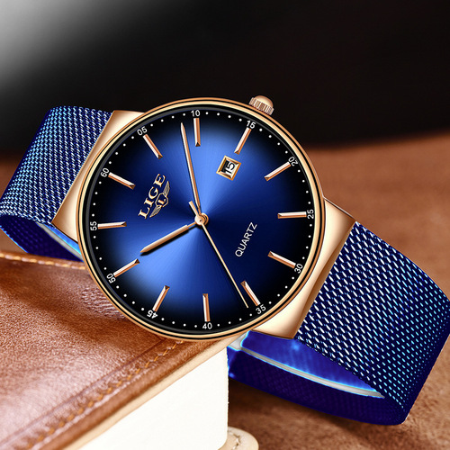 LIGE's new cool waterproof multi-function mesh strap watch