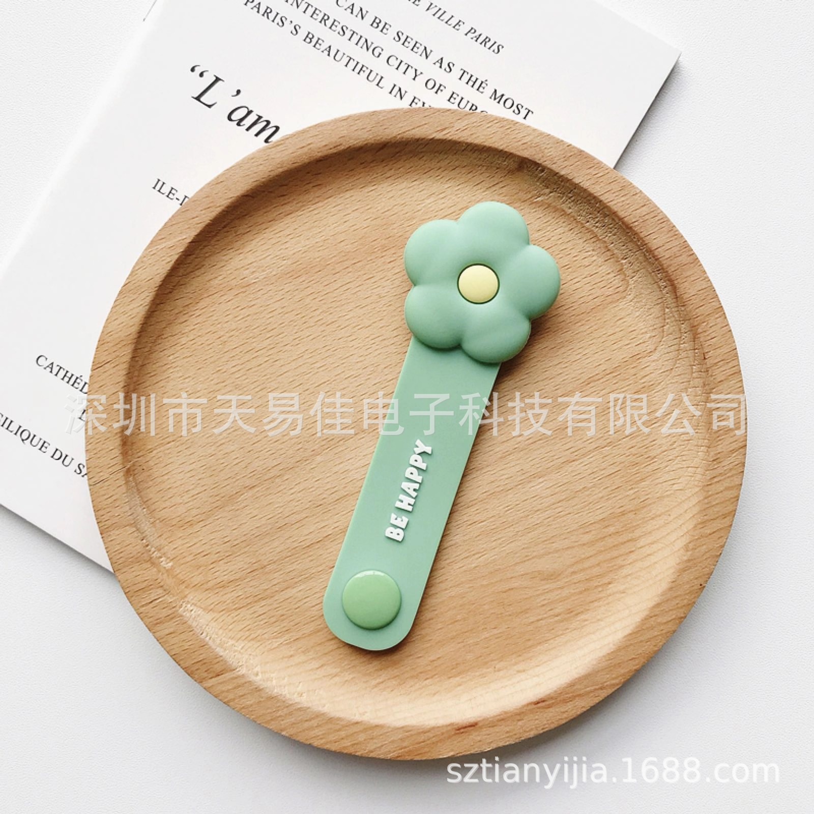 Japonés y coreano creativo Snap auricular cable organizador cable de datos fijo Winder lindo dibujos animados silicona Winder