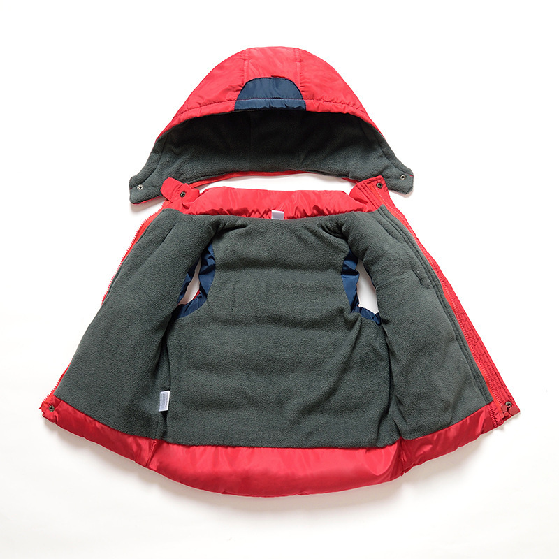 Niños abajo Chaleco de algodón invierno niños y niñas bebé, además de terciopelo engrosado con capucha chaleco kindergarten ropa Logo