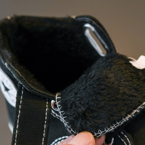 Children's cotton shoes, girls' winter velvet canvas shoes, boys' cotton shoes,  new high-top sneakers, baby winter shoes