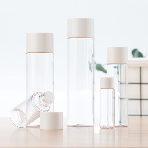 Transparent screw-cap refillable bottle toner essence trial size empty bottle makeup remover oil travel skincare cosmetic refillable bottle