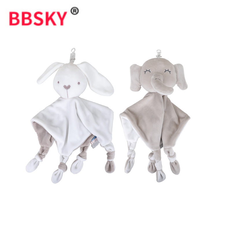 Toalla de Confort para Bebés BBSKY, Peluche de Elefante, Toalla de Confort, Pañuelo de Peluche, Juguete Portátil al por Mayor