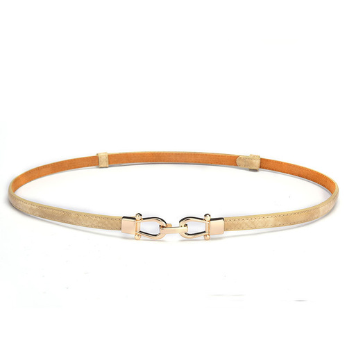 Snake Pattern Crown Clasp Women's Genuine Leather Slim Belt Belt Women's Fashion Skirt Belt Wholesale Korean Style Fashion Decor Trendy