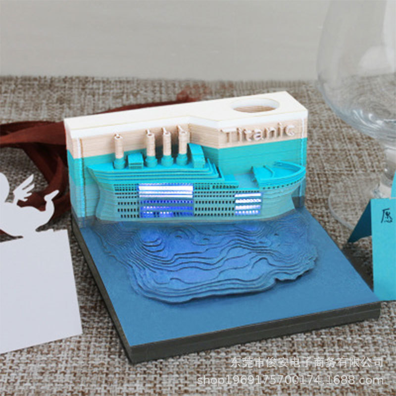 2026 nueva nota adhesiva tridimensional panorámica de la casa del árbol 3D tallado en papel al por mayor transfronterizo decoración de escritorio TK regalo de cumpleaños para hombres y mujeres