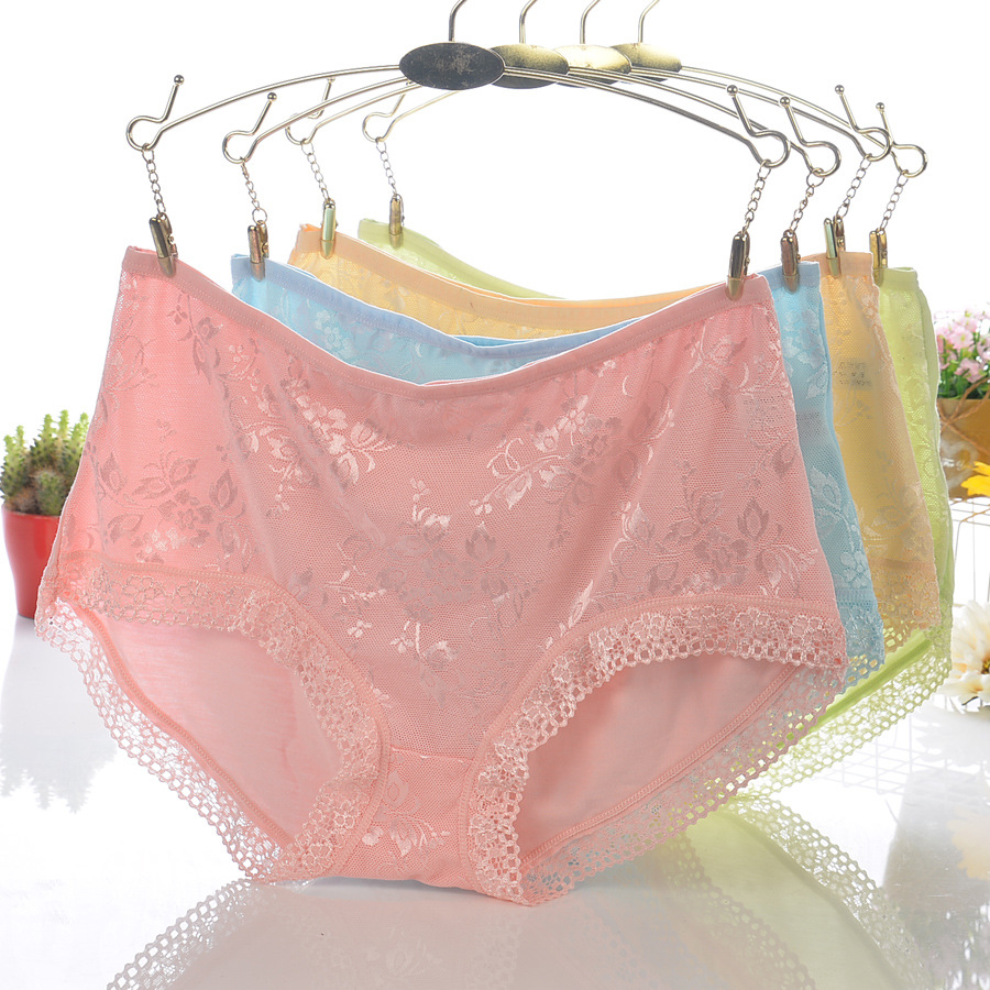 Xiaotianer 8807 lace modal large size ladies underwear sexy hip breathable comfortable briefs