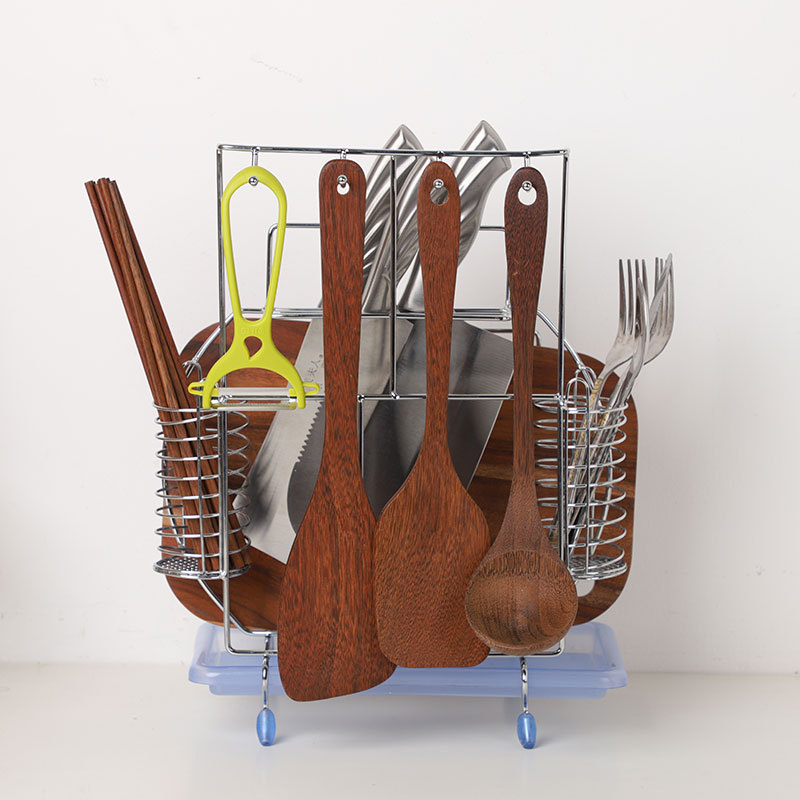 Stainless steel kitchen knife holder holder knife holder chopping board holder chopsticks knife drain storage rack manufacturers wholesale