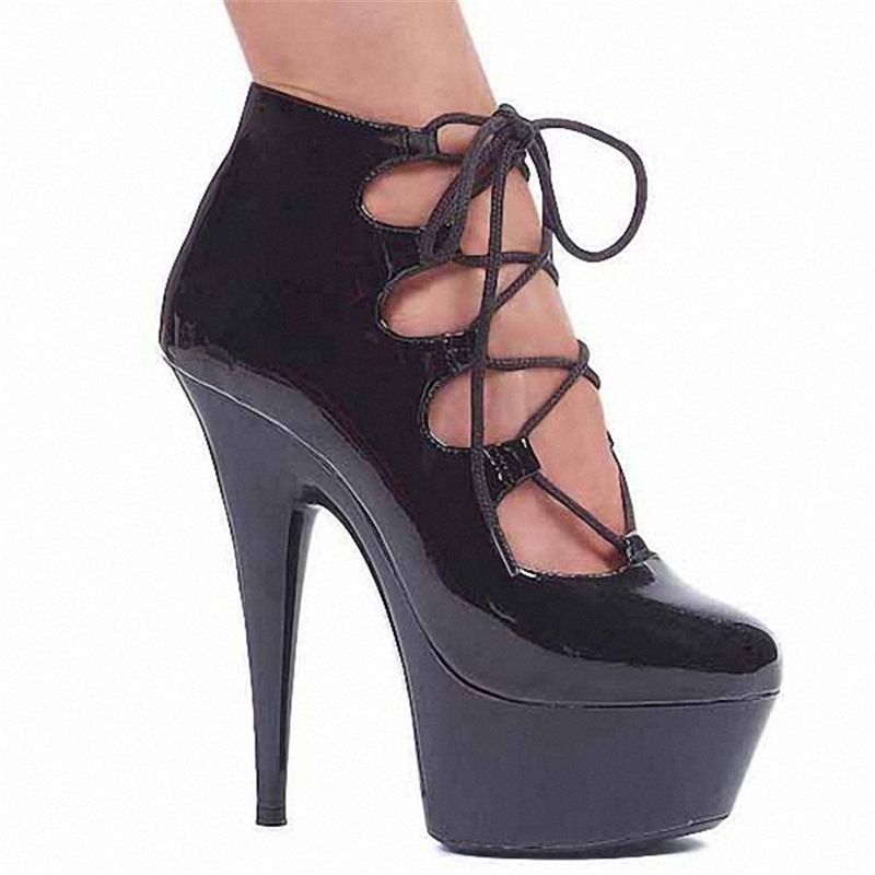 19 nuevas botas cortas suministro transfronterizo de comercio exterior botas de tobillo de tacón alto con cordones de color a juego plataforma impermeable Amazon