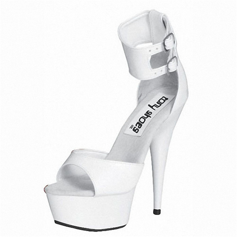 2019 Europa y América nuevas sandalias de tacón alto 15CM boca de pescado Sandalias de tacón alto de las mujeres tacones altos más tamaño