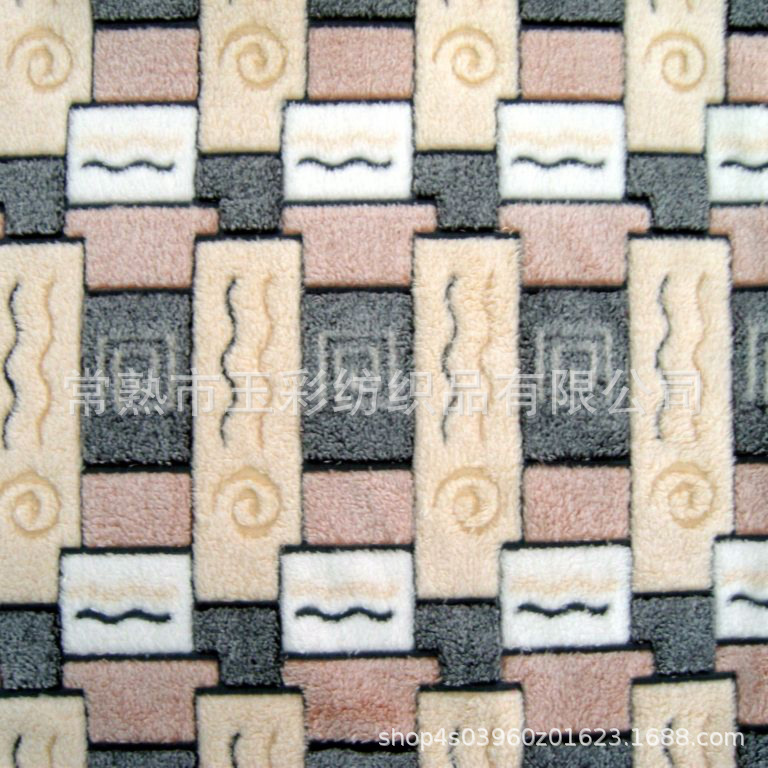 格子提花珊瑚绒 珊瑚绒睡袍面料 胶印珊瑚绒 经编珊瑚绒