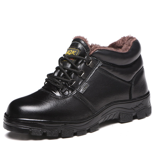 Harbin Winter Fleece Snow Cotton Boots Steel Toe Anti-Punch Safety Waterproof Work Boots Warmness Labor Protection Shoes