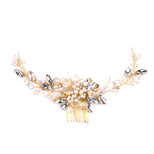 Cross-border European and American pearl and rhinestone hair combs, wedding dress accessories, hair updos, bridal jewelry wholesale
