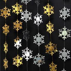 金銀白青4メートル小雪花飾り新年冬クリスマス装飾祝日パーティー用品配置