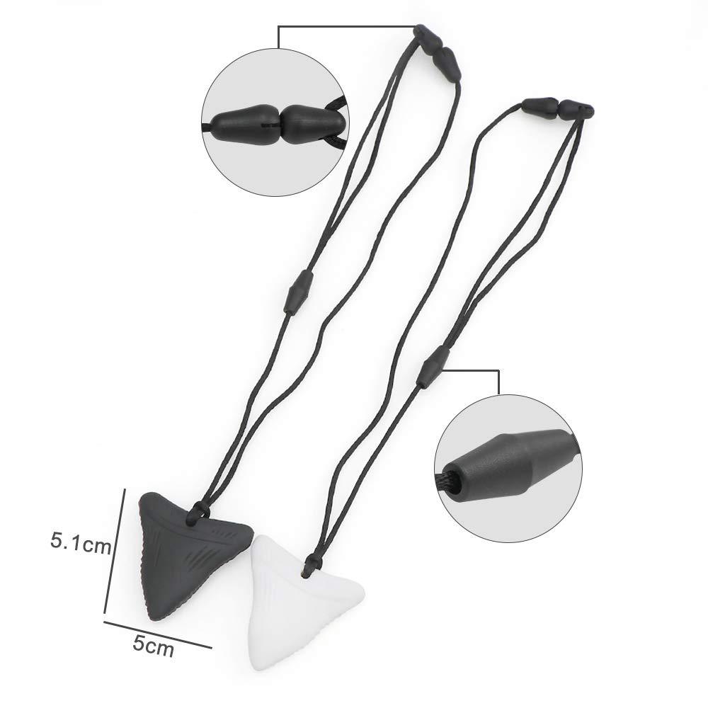 Amazon explosión silicona tiburón diente pegamento silicona niños molares collar colgante masticable sensorial creativo