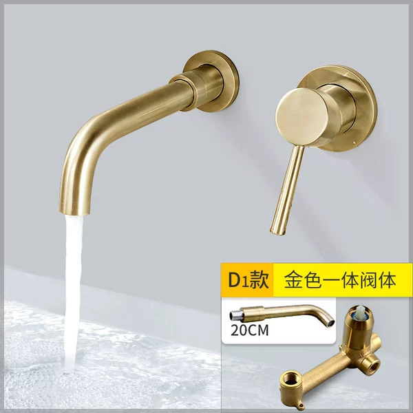 Golden basin hot and cold water faucet
