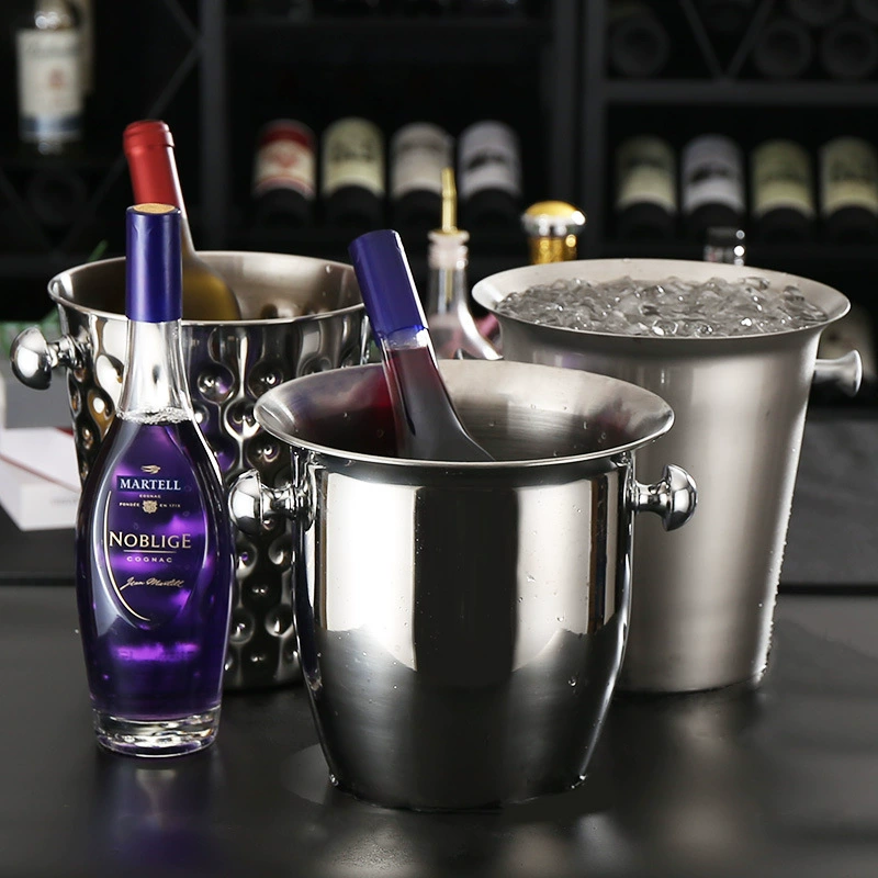 Stainless steel champagne ice bucket European bar KTV beer red wine hotel special ice bucket ice cooling artifact