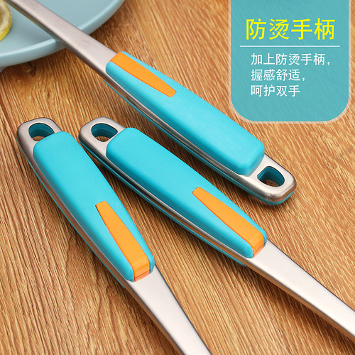 Stainless steel thickened non-magnetic spatula slotted spoon kitchen set large slotted spoon stir-fry spatula cooking soup spoon wholesale