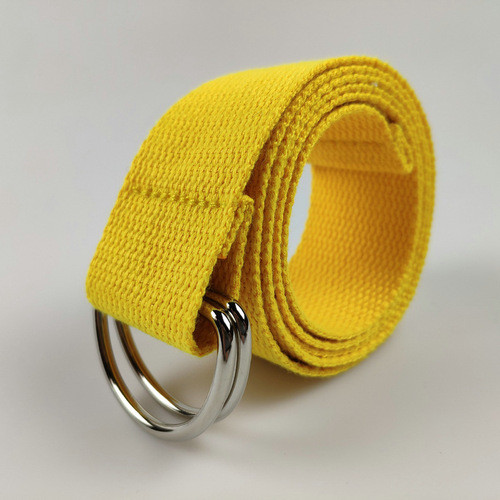 Self-produced and sold 3.8CM double D-shaped canvas belt for ladies, multi-color casual versatile work pants belt, in stock