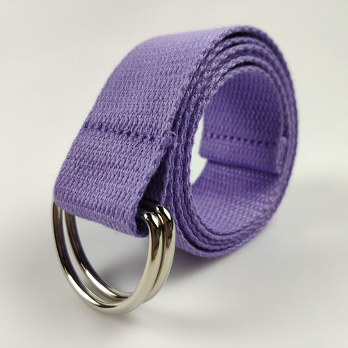 Self-produced and sold 3.8CM double D-shaped canvas belt for ladies, multi-color casual versatile work pants belt, in stock