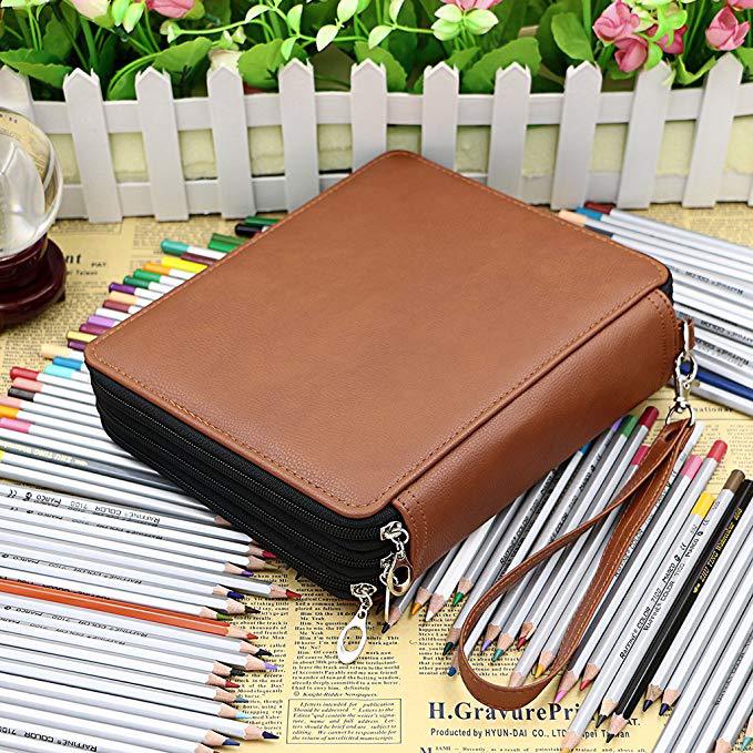 Amazon nuevo jardín secreto bolso multifuncional pu lápiz 120 color pluma cortina en stock al por mayor