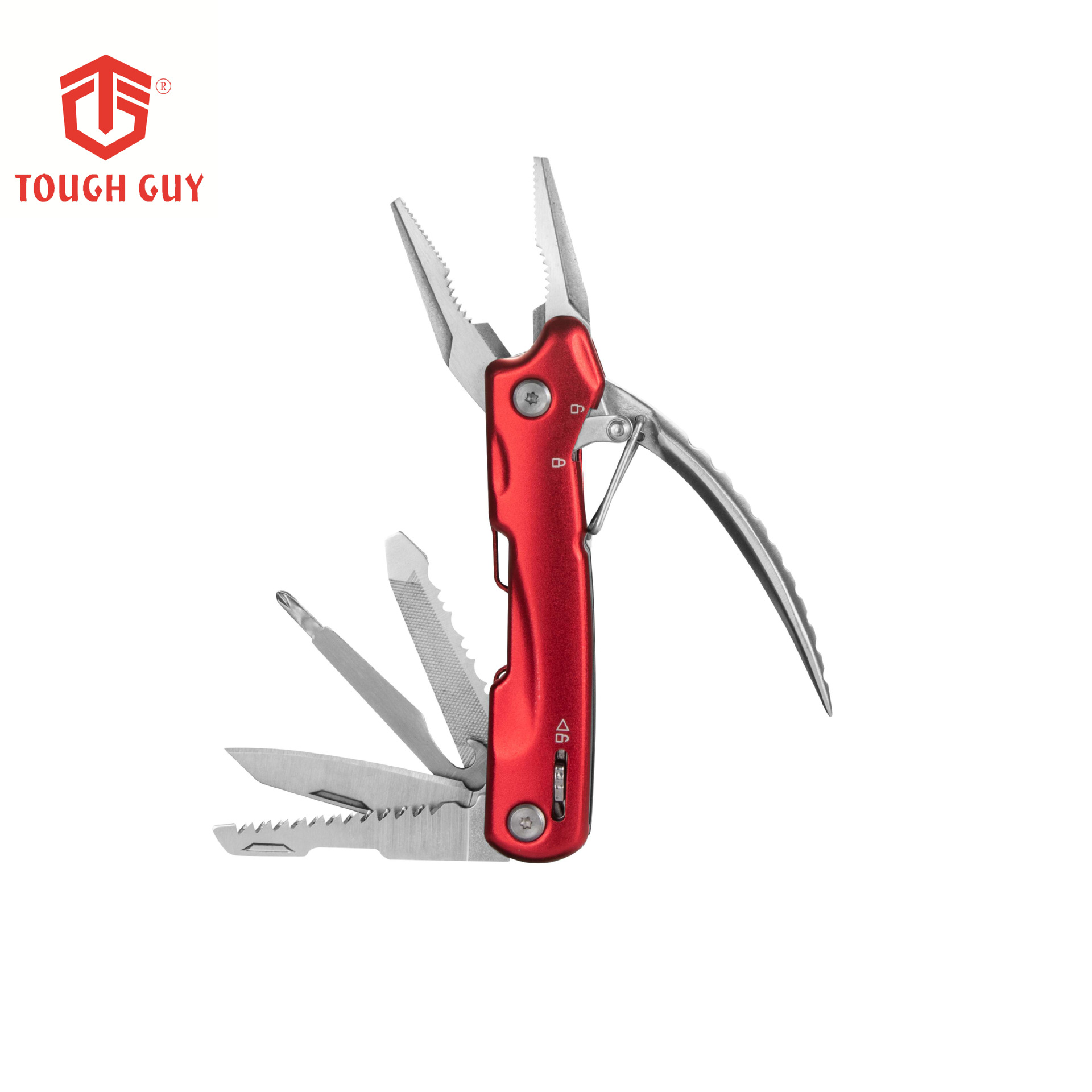 不锈钢带锁尖嘴钳 便携居家钳 野营钳多功能五金工具刀