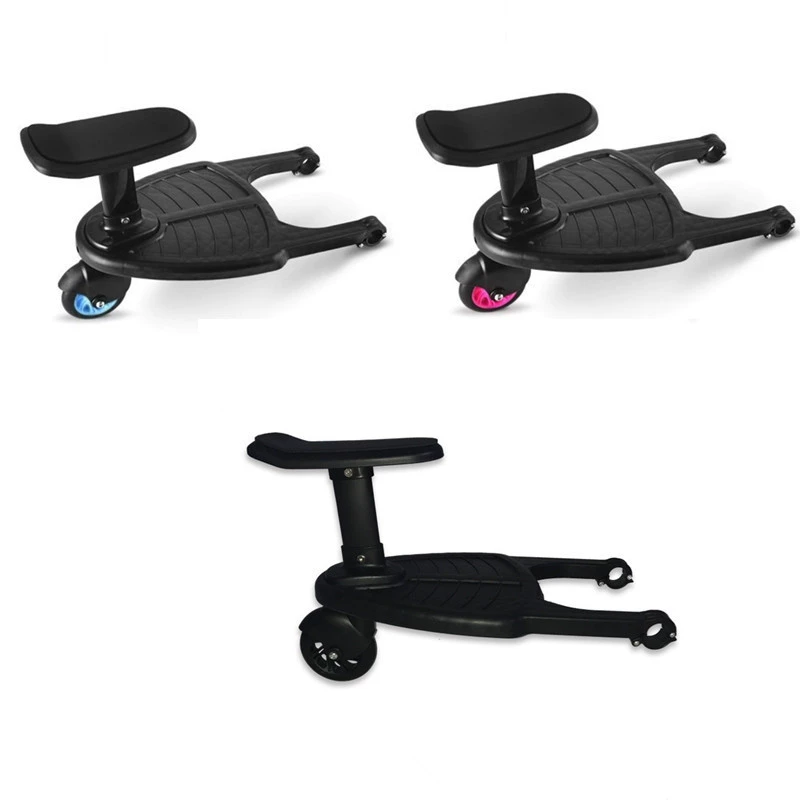 Обычная коляска «Два в одном» с дополнительной педалью, двойная дорожная тележка для двух детей, маленькая задняя тележка, скользящая детская