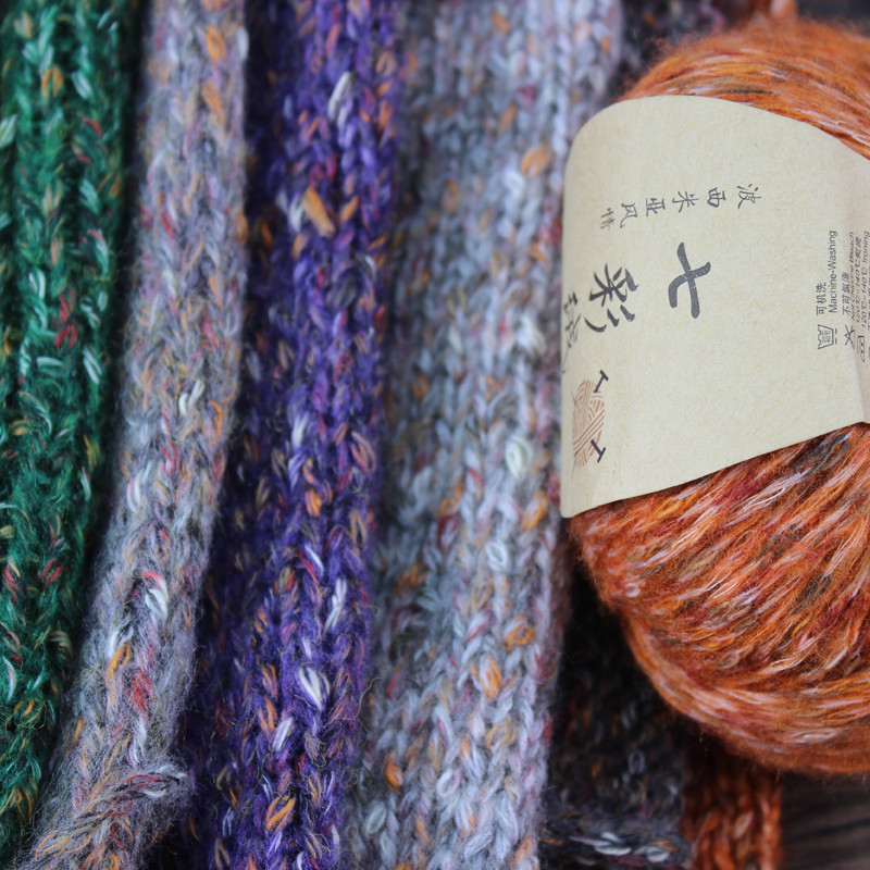 Venta directa de fábrica colorido hilo de lana color camello roto teñido hilo tejido bufanda abrigo hilo mohair stick aguja hilo