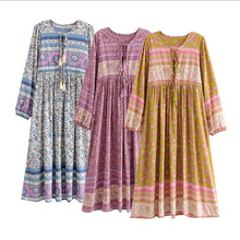 跨境新款女装宽松大摆连衣裙舒适长裙街头潮流优雅休闲一件代发